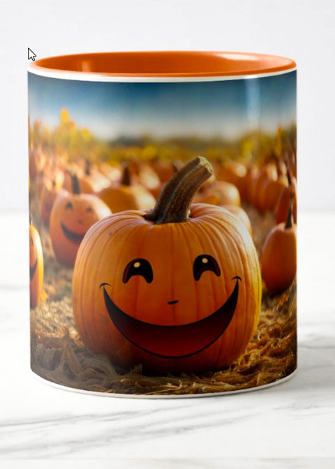 15oz Pumpkin Patch Orange Accent Mug