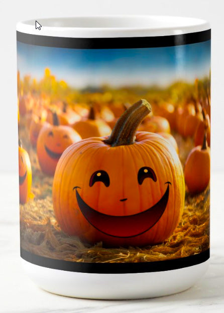 15oz Pumpkin Patch Black Accent Mug